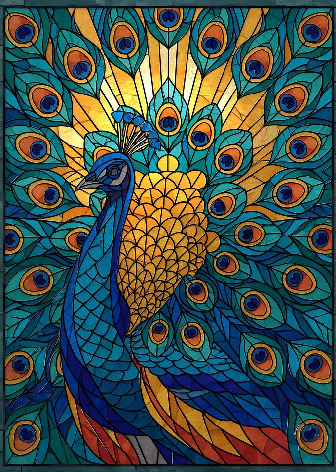 Stained Glass Peacock