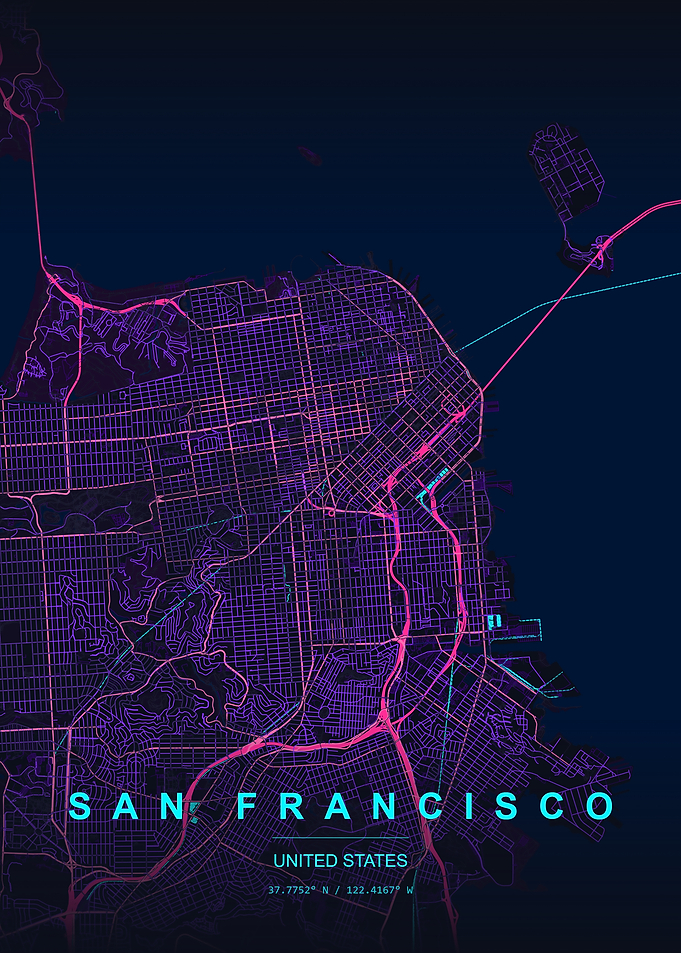 San Francisco Neon Map