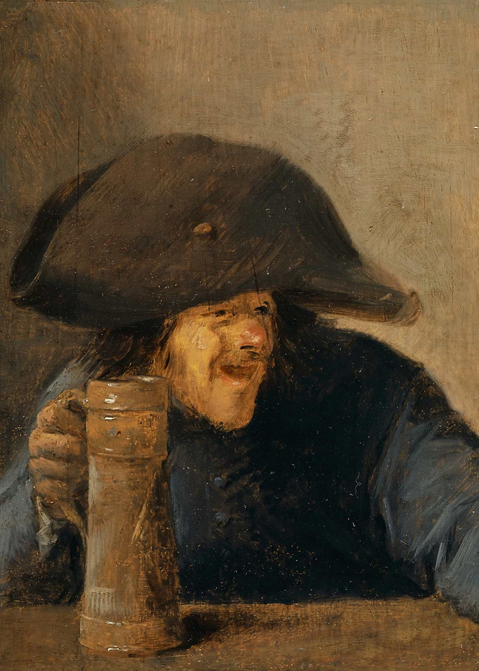 Man with Beer Mug and Hat