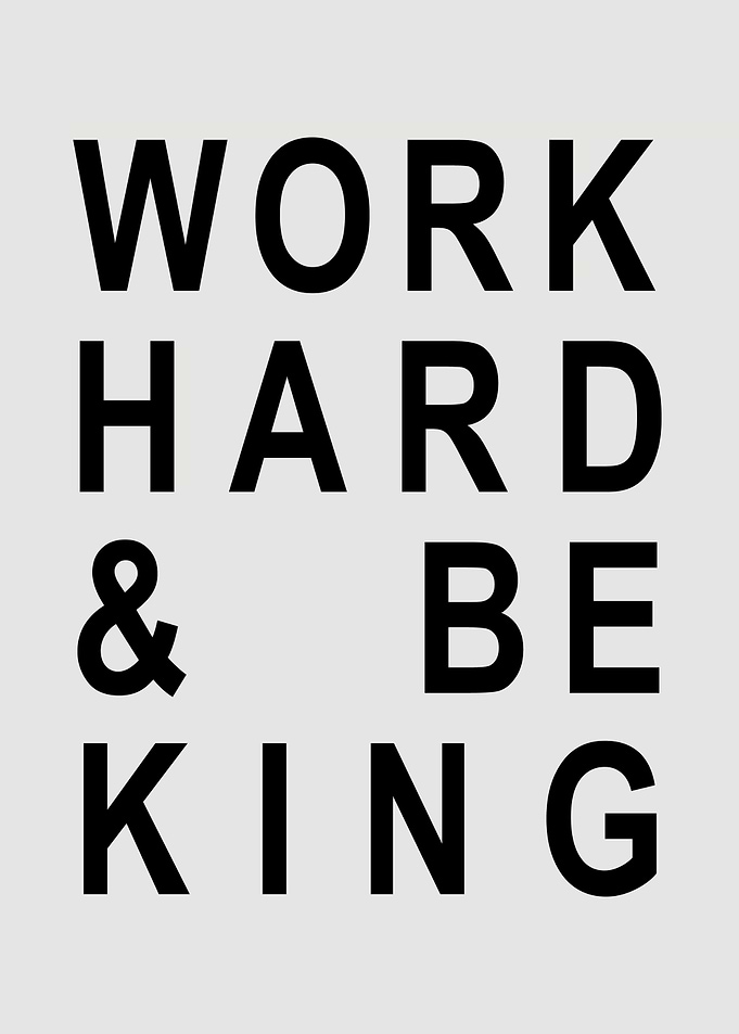 Work Hard & Be Kind text art