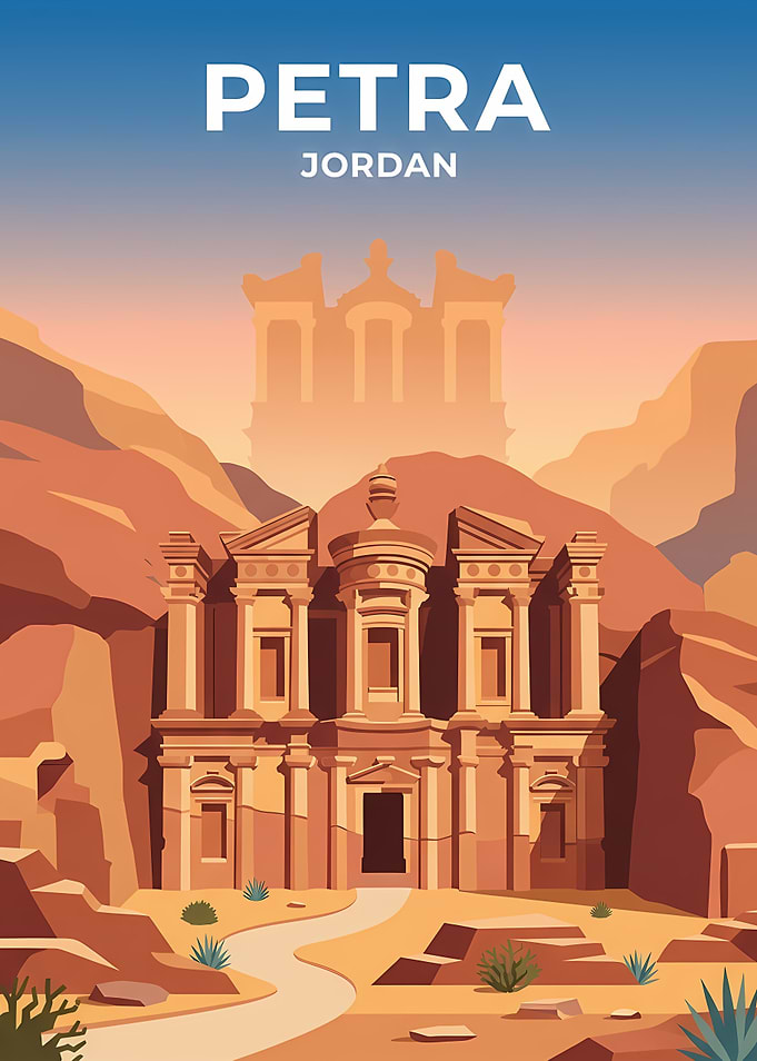 Petra Jordan Travel Poster