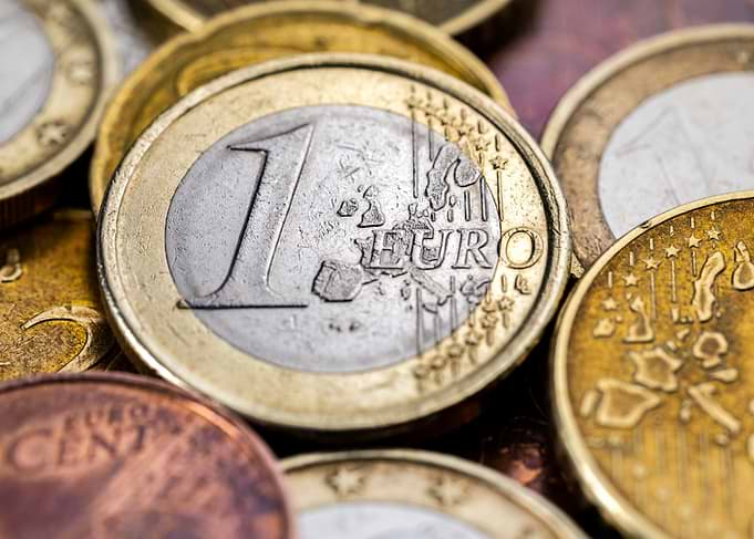 Close-up of 1 Euro coin
