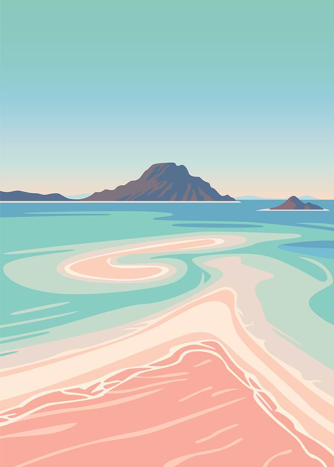Serene Coastal Landscape with Islands