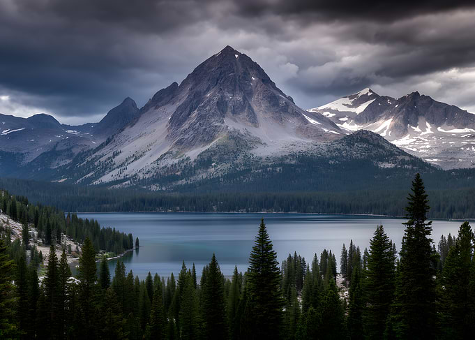 Dramatic Mountain Lake Landscape