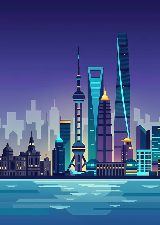 Shanghai Skyline at Night