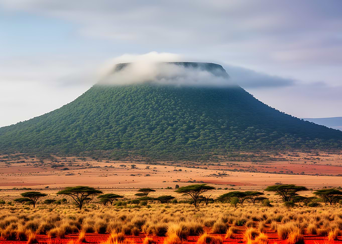 Misty Mountain Savannah Landscape
