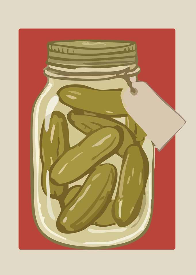 Jar of Pickles with Tag