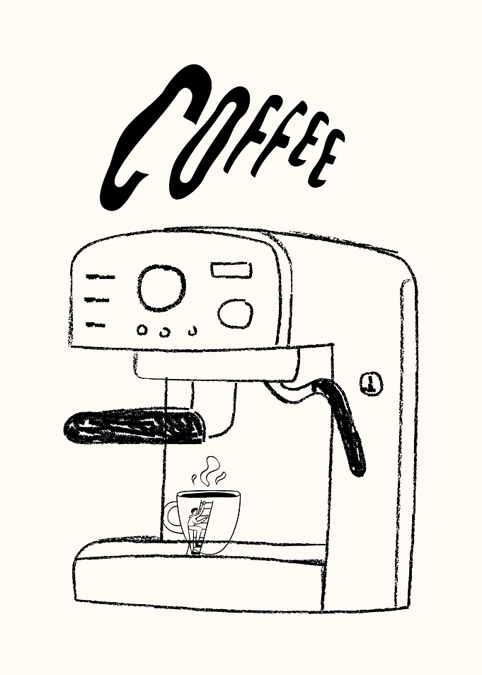 Coffee Machine with Cup