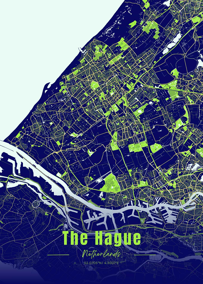 The Hague Netherlands Map Art