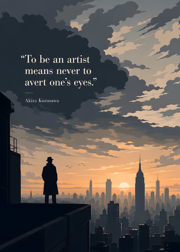 Artist's Gaze Over Cityscape