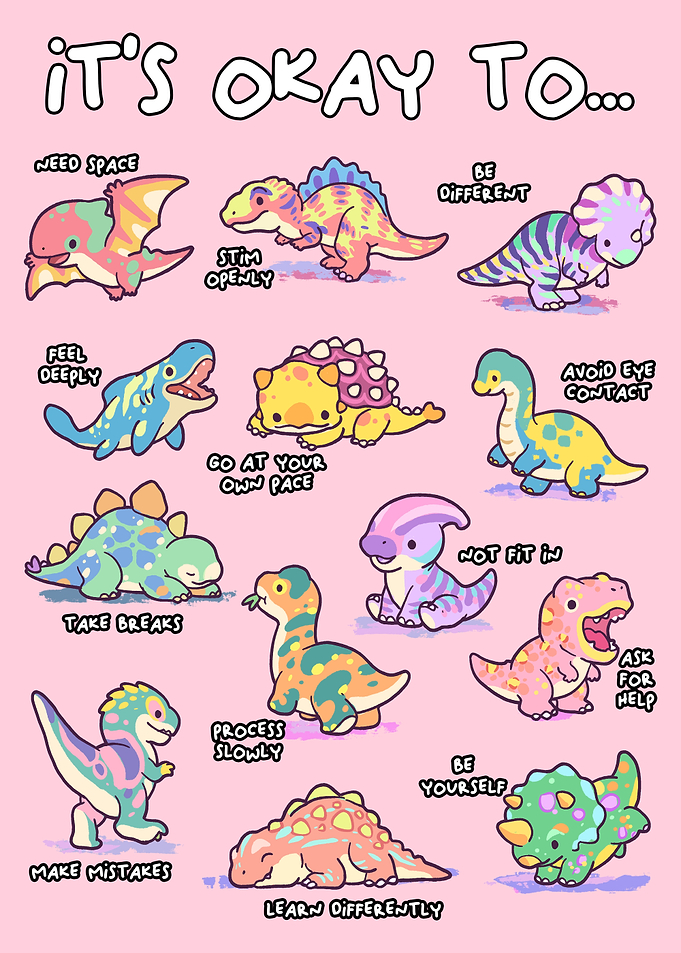Cute Dinosaurs with Inspirational Messages