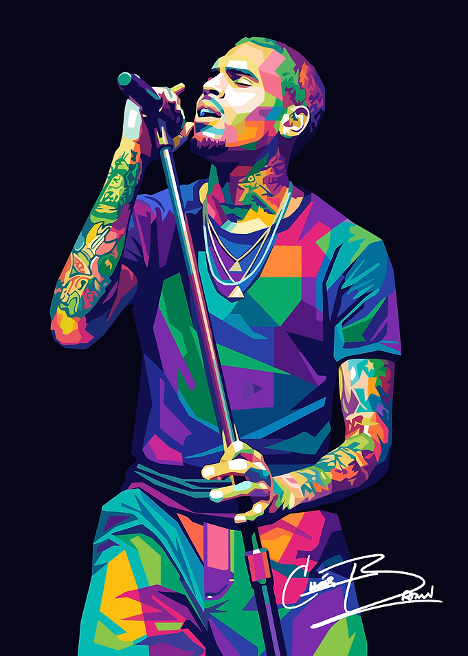 Chris Brown Pop Art Portrait