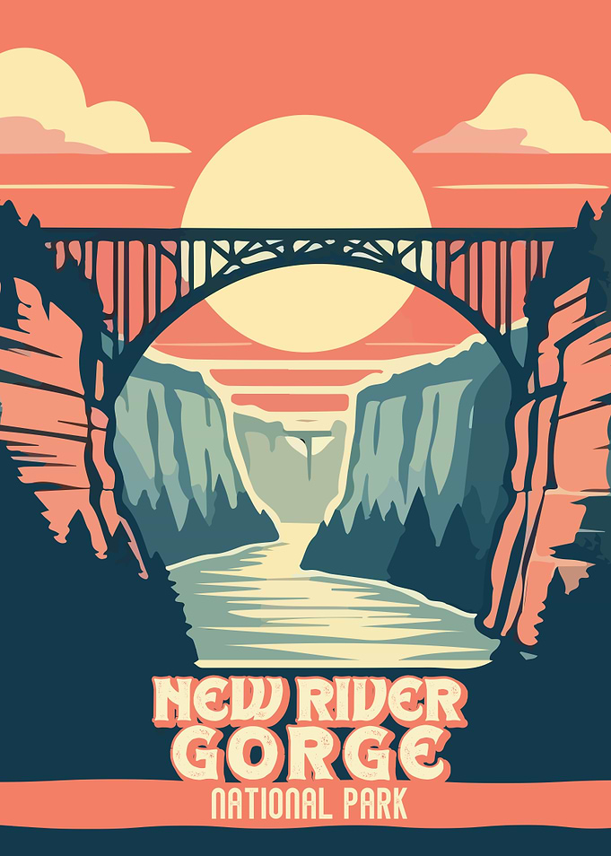 New River Gorge National Park Vintage Poster
