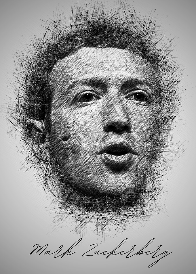 Mark Zuckerberg Sketch Portrait