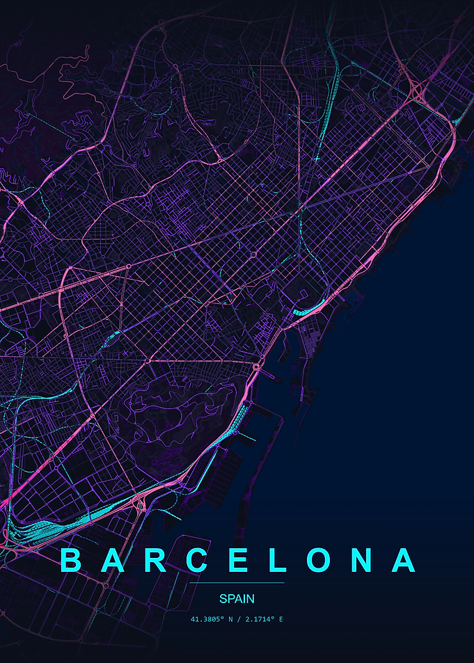 Barcelona City Map Poster
