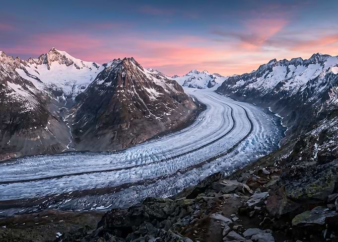 Majestic Glacier at Sunset