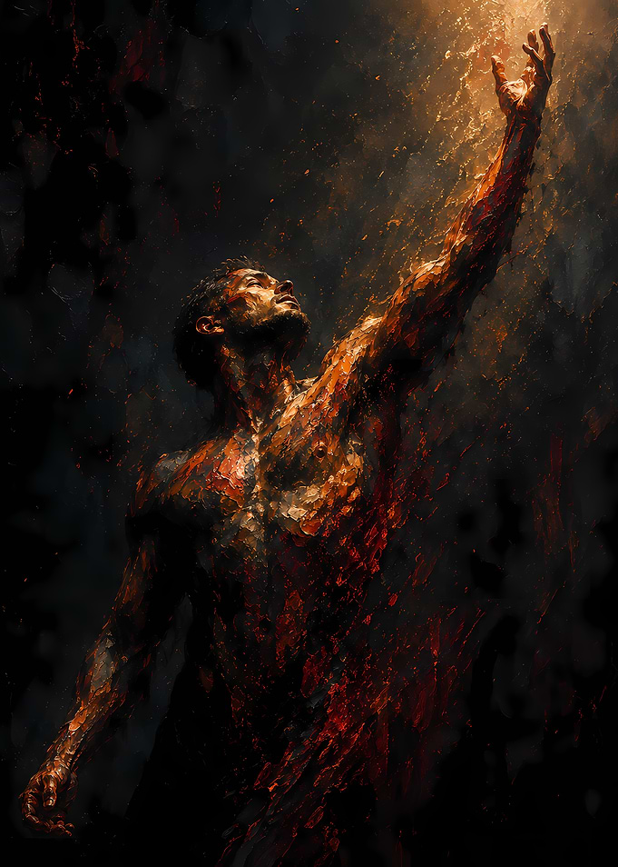 Man Reaching for Light