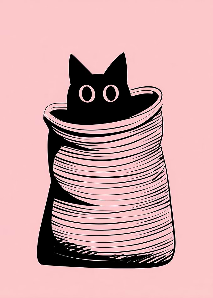 Black Cat in a Yarn Ball