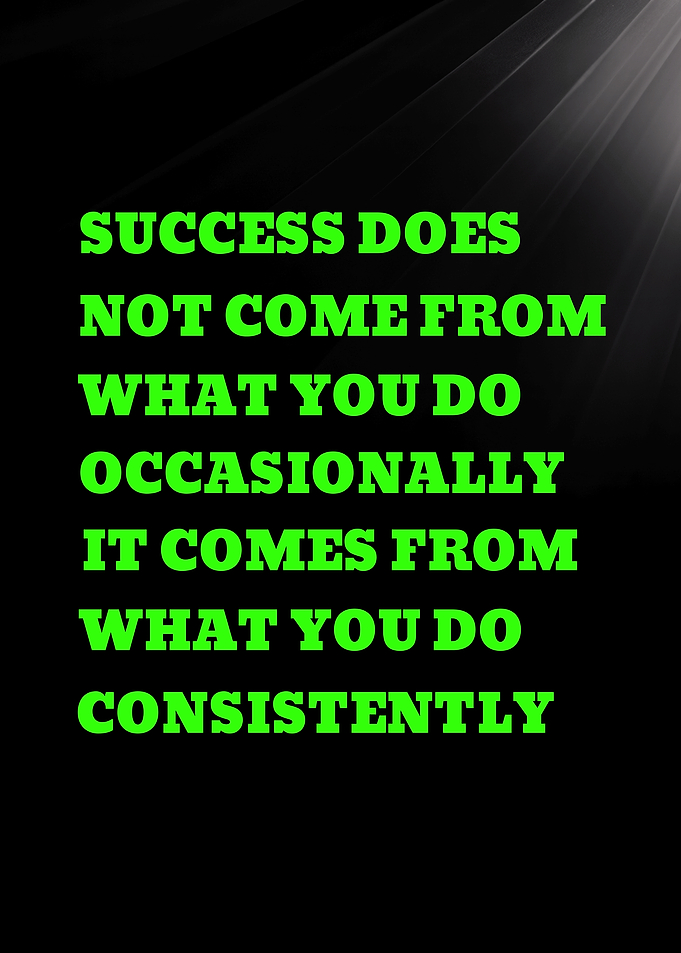 SUCCESS DOES NOT COME FROM WHAT YOU DO OCCASIONALLY - Success Through Consistency Quote