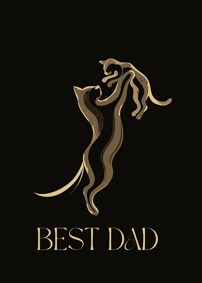 Best Dad Cat Illustration