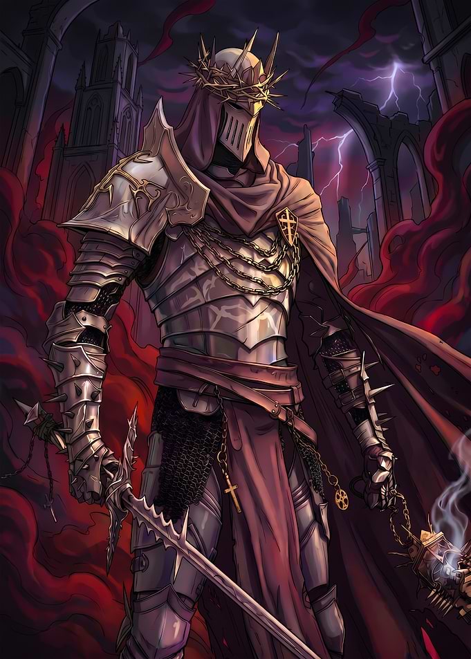 Dark Crusader Fantasy Poster