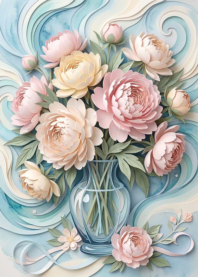 Paper Cutout Floral Arrangement