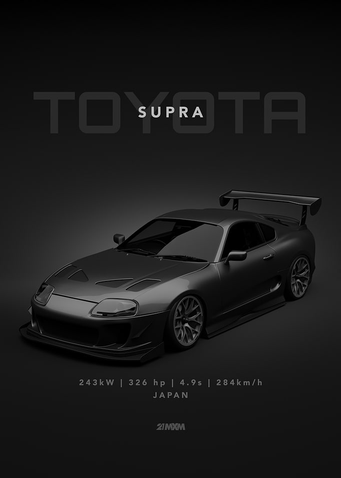 Toyota Supra Car Poster