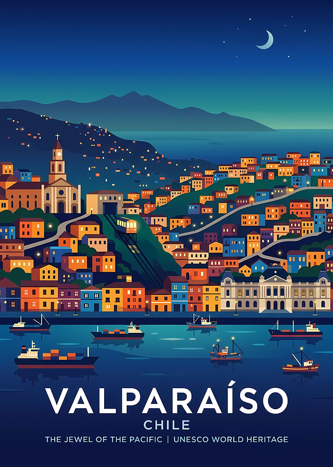 Valparaiso, Chile at Night