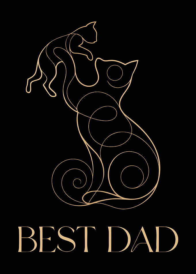 Best Dad Cat Art