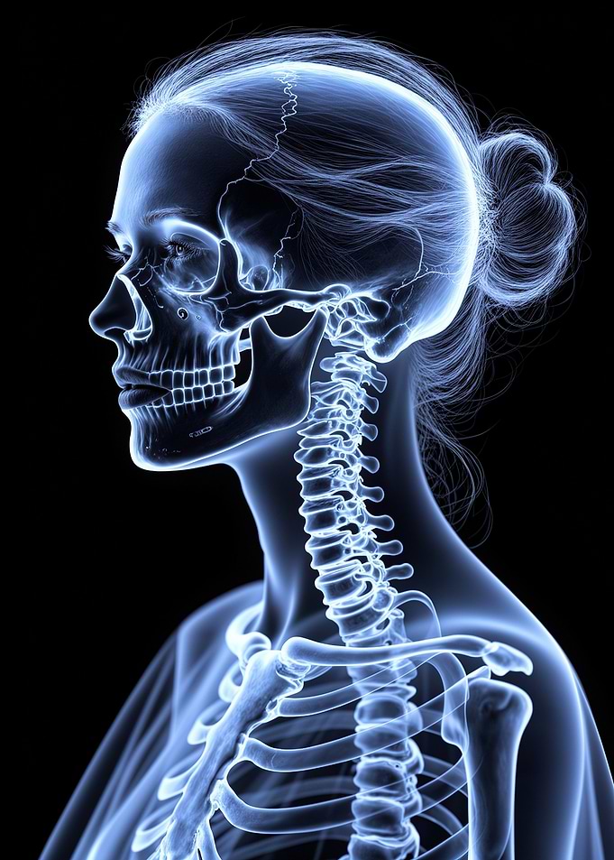 Luminous Blue X-Ray: Anatomical Portrait