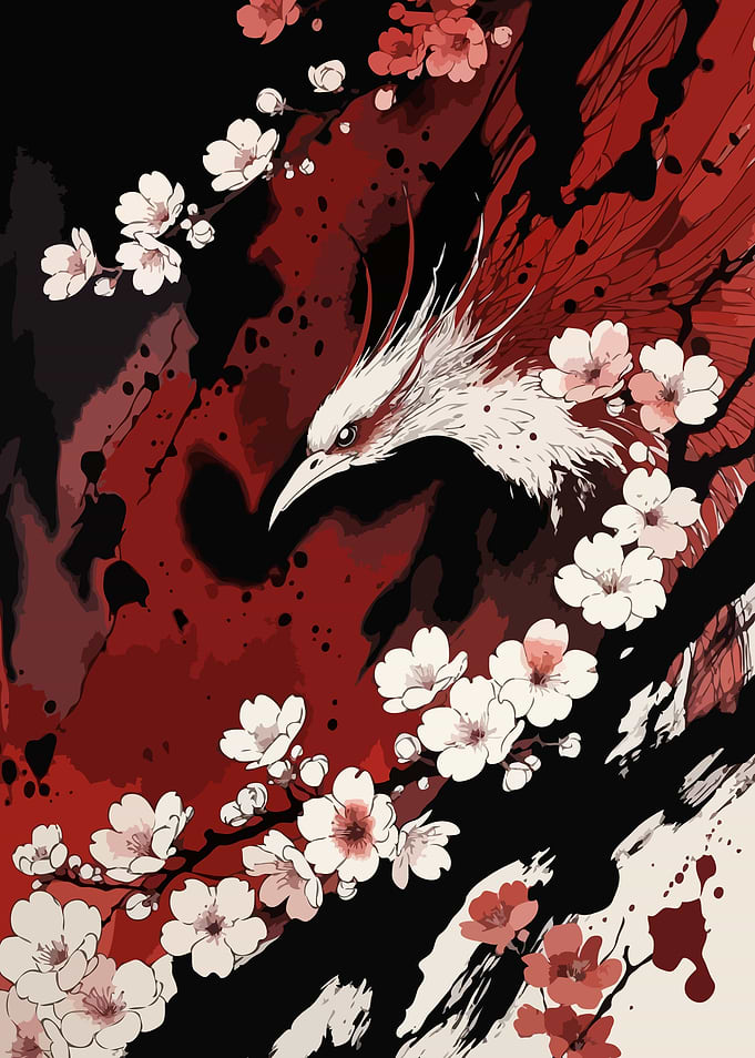 Phoenix with Cherry Blossoms