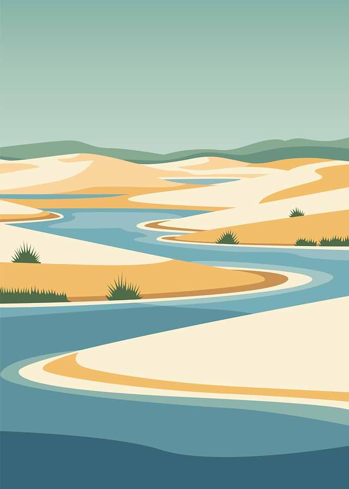 Desert Oasis Landscape