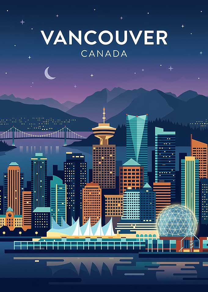 Vancouver Cityscape at Night