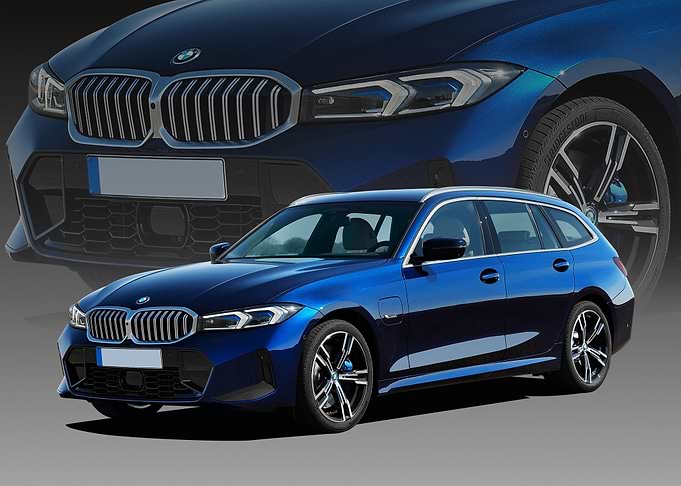 Blue BMW 3 Series Wagon