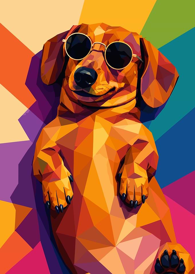 Dachshund Wearing Sunglasses