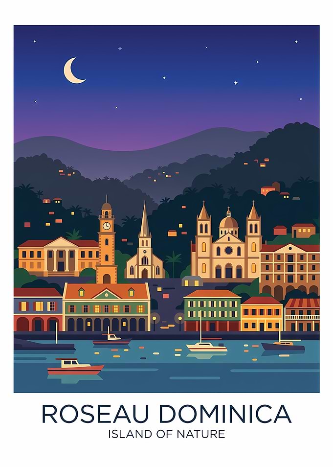Roseau Dominica Island of Nature Poster