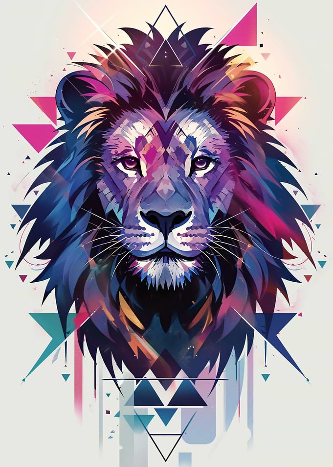 Geometric Lion Portrait