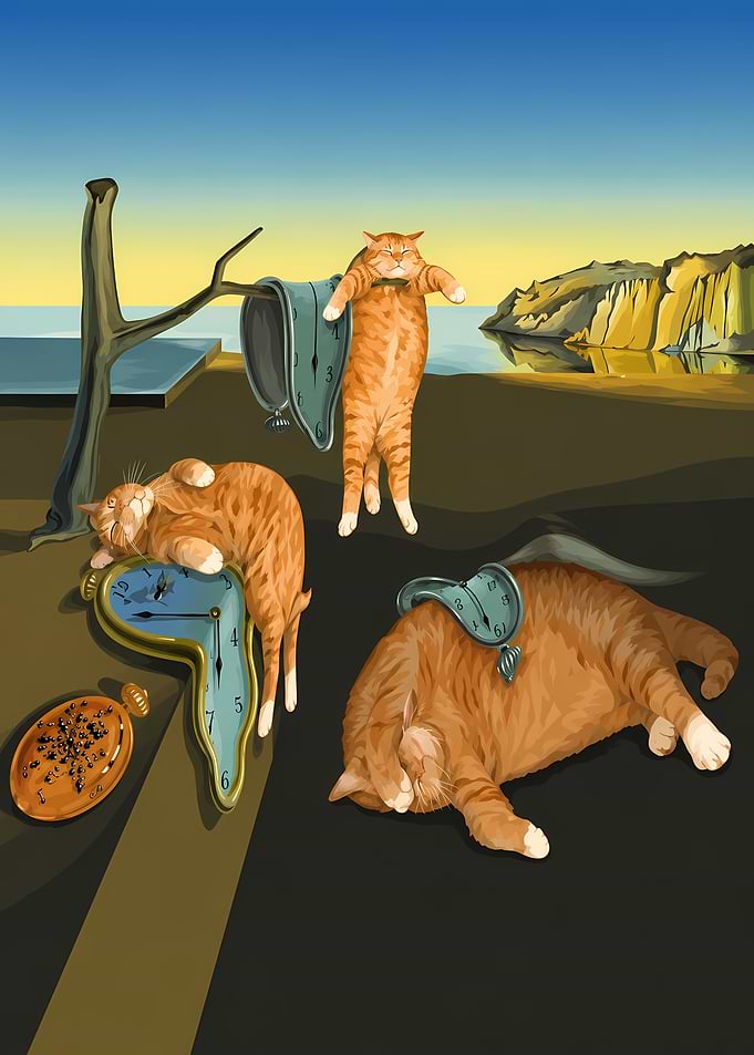 Surrealist Cats and Melting Clocks