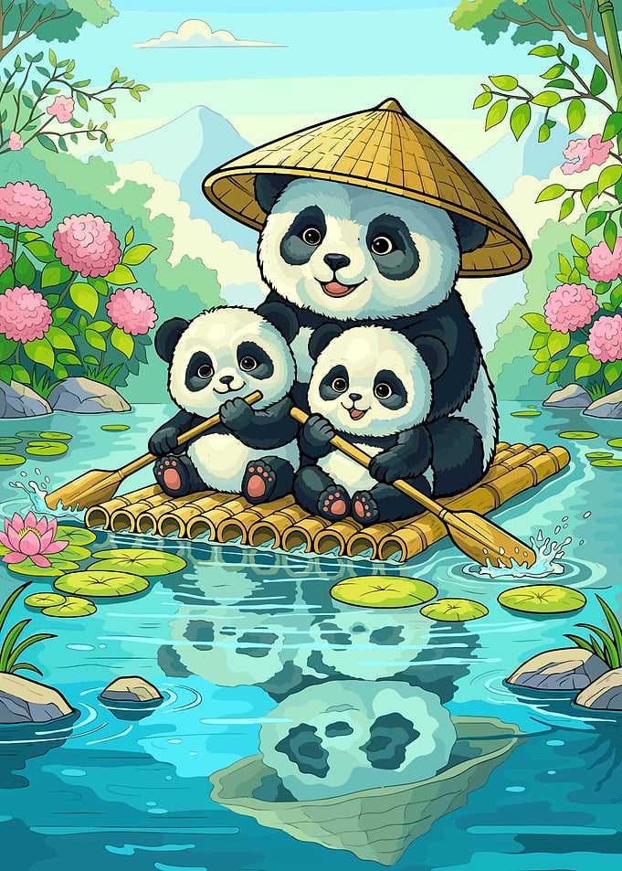 Pandas on a Bamboo Raft