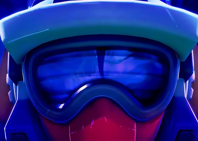 Close-up of a futuristic helmet visor Game