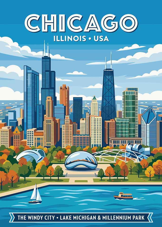 Chicago Skyline Poster