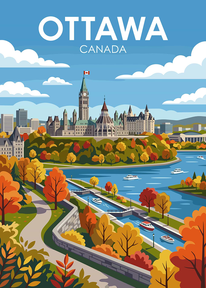 Ottawa Canada Skyline in Autumn