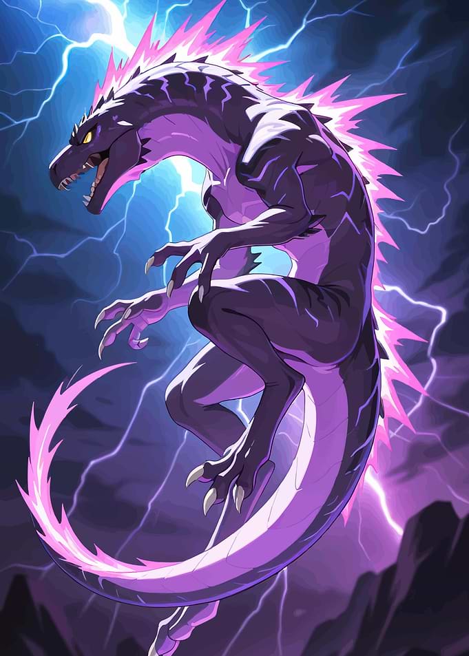 Electric Dragon in Lightning Storm