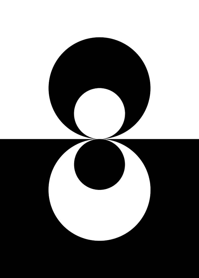 Abstract Black and White Circles