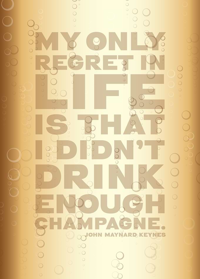 Champagne Quote Text Art