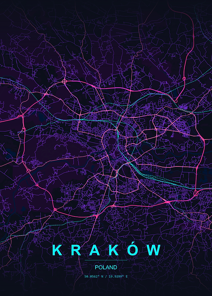 Krakow City Map Poster