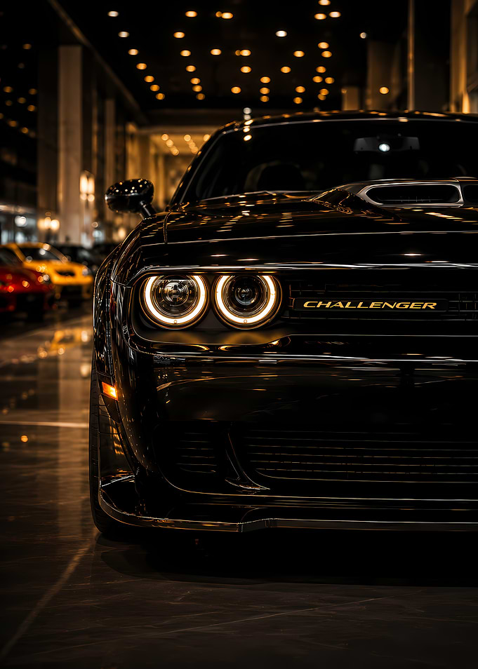 Black Dodge Challenger Headlights