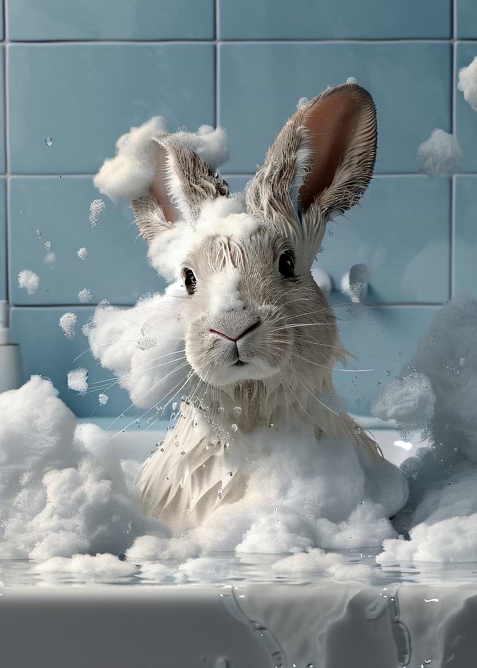 Bunny in a Bubble Bath