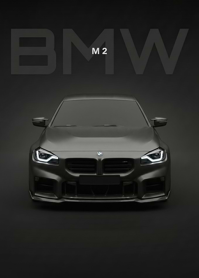 sleek black BMW M2 Front View