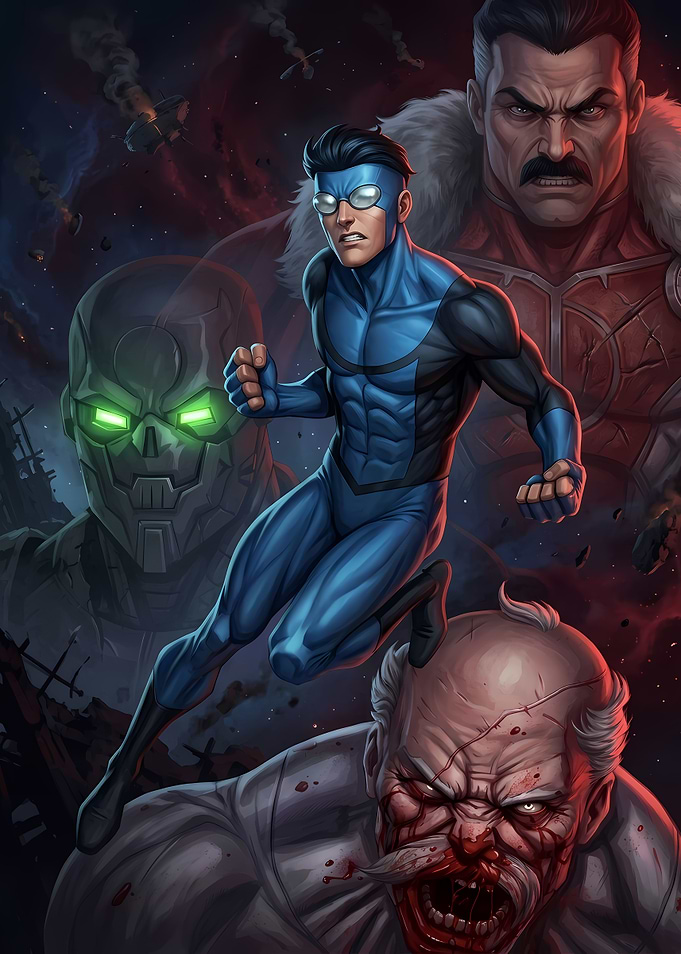 Invincible and Villains Battle